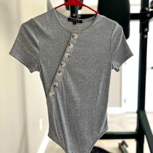 NanaMacs Size Small! Never worn Gray body suit! Excellent condition.